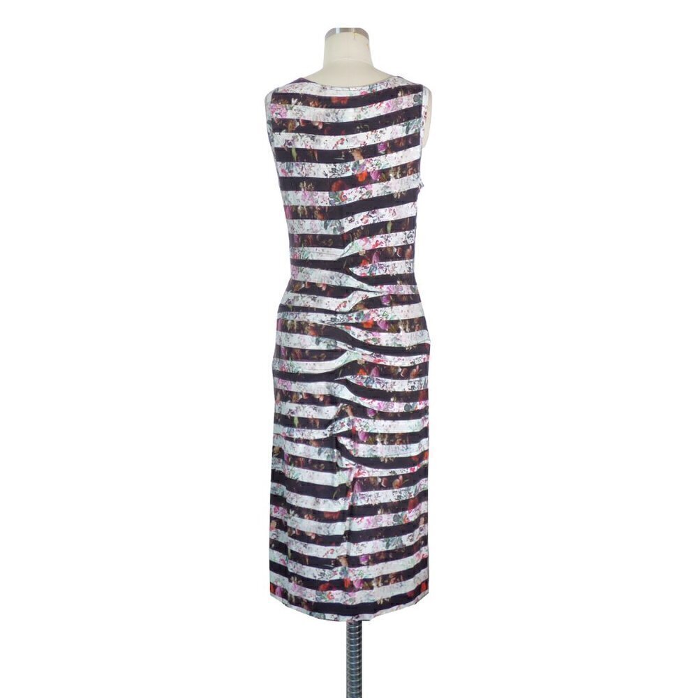 Nicole Miller Atelier Striped Floral Dess Multicolor Sz Small business casual - Picture 2 of 8
